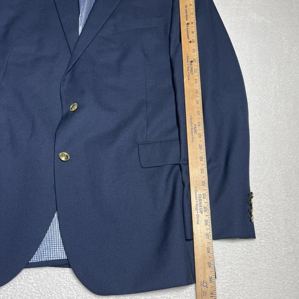 Stafford Wool Blazer Mens 48L Navy Blue 2 Gold Button Classic Executive Coat